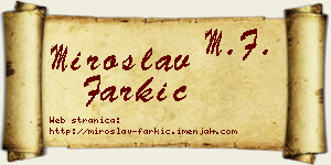 Miroslav Farkić vizit kartica